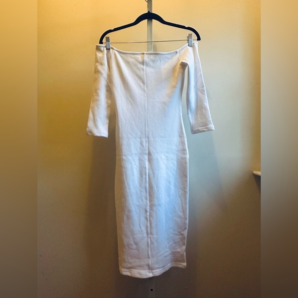 L’AGENCE Zolita Off-the-Shoulder Dress Sz S • White • All-Season Staple - NWT - Picture 6 of 9